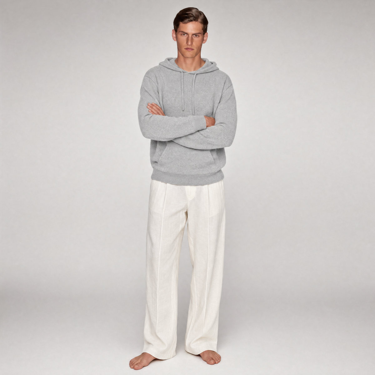 Cashmere hooded jersey