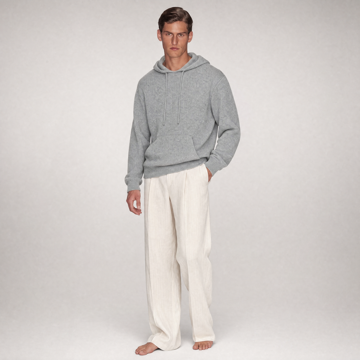 Cashmere hooded jersey